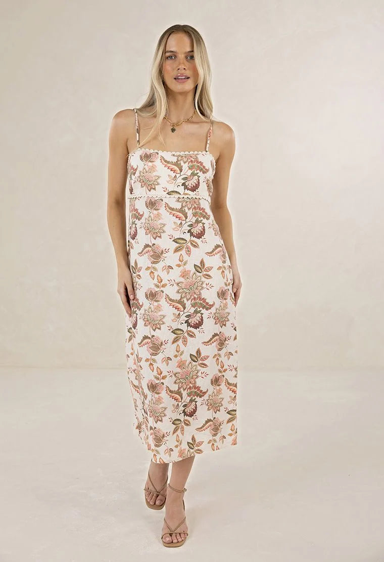 BOHEMIAN ROSE STRAPPY DRESS