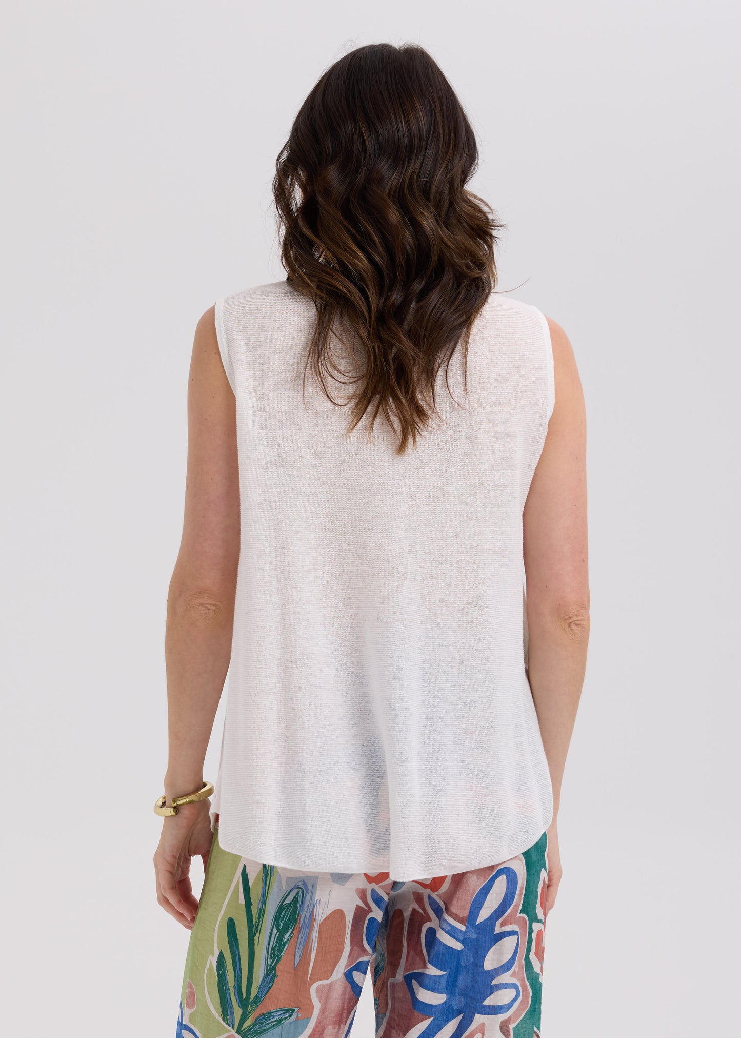 Linen A-Line Top White