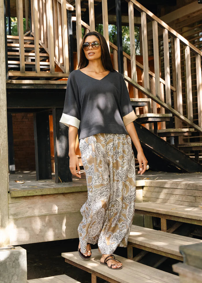 Contrast Cuff Top