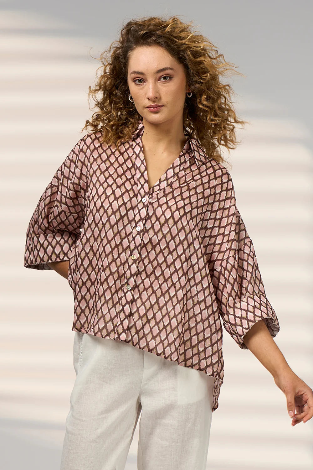 Double Up Shirt Blush Multi