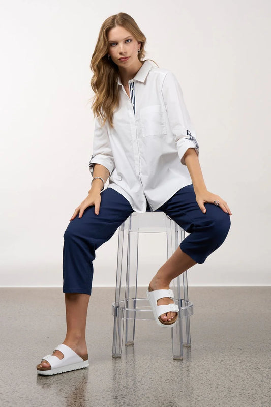 Mixed Media Shirt White