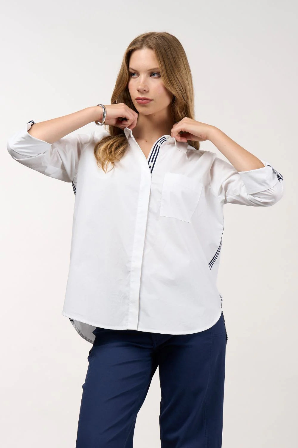 Mixed Media Shirt White
