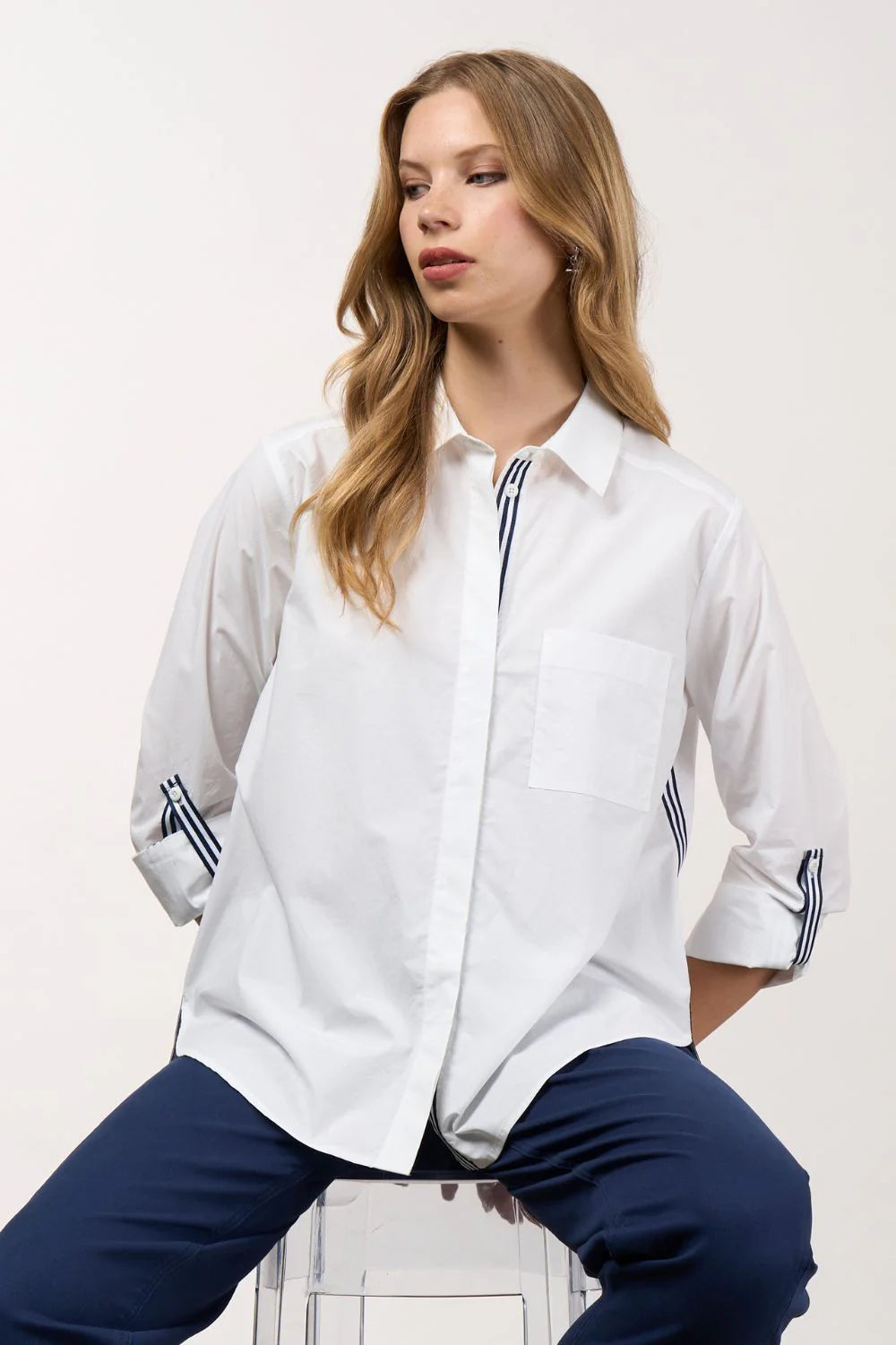Mixed Media Shirt White