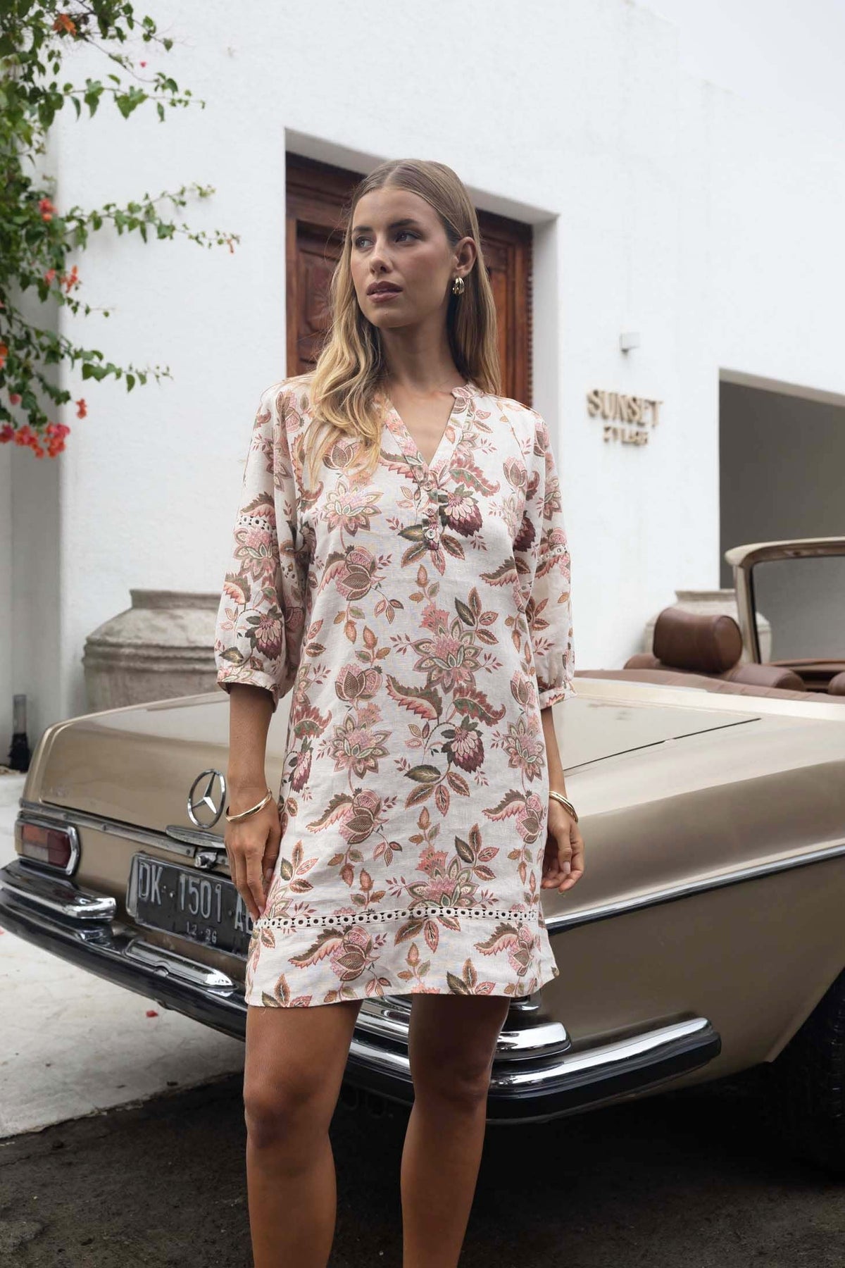 BOHEMIAN ROSE SHIFT DRESS