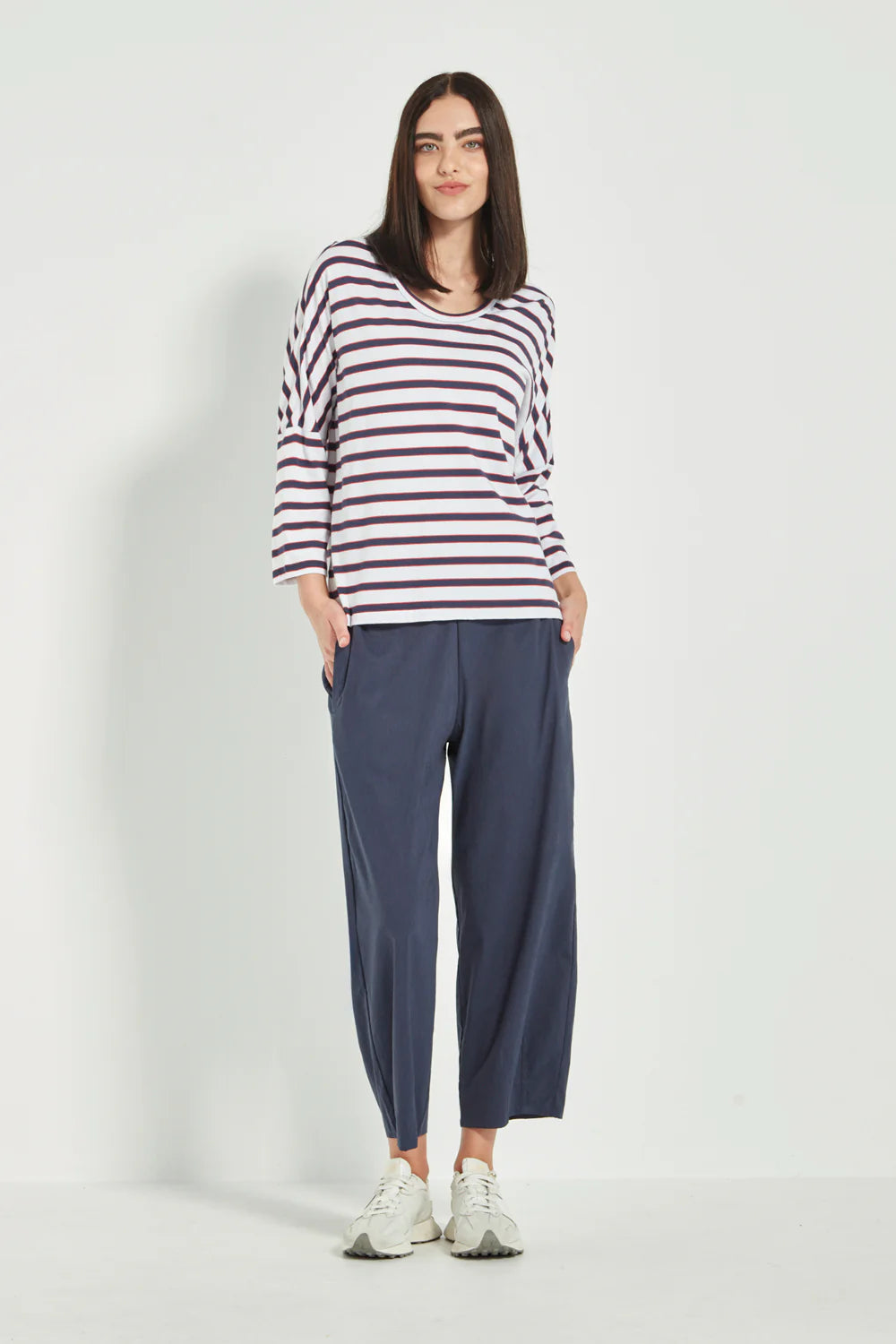 Sail Top Mocha & Denim Stripe