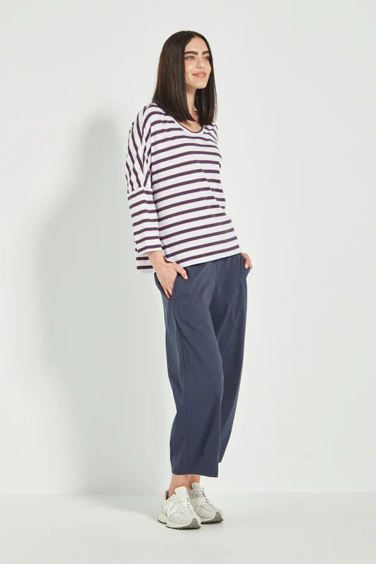 Sail Top Mocha & Denim Stripe