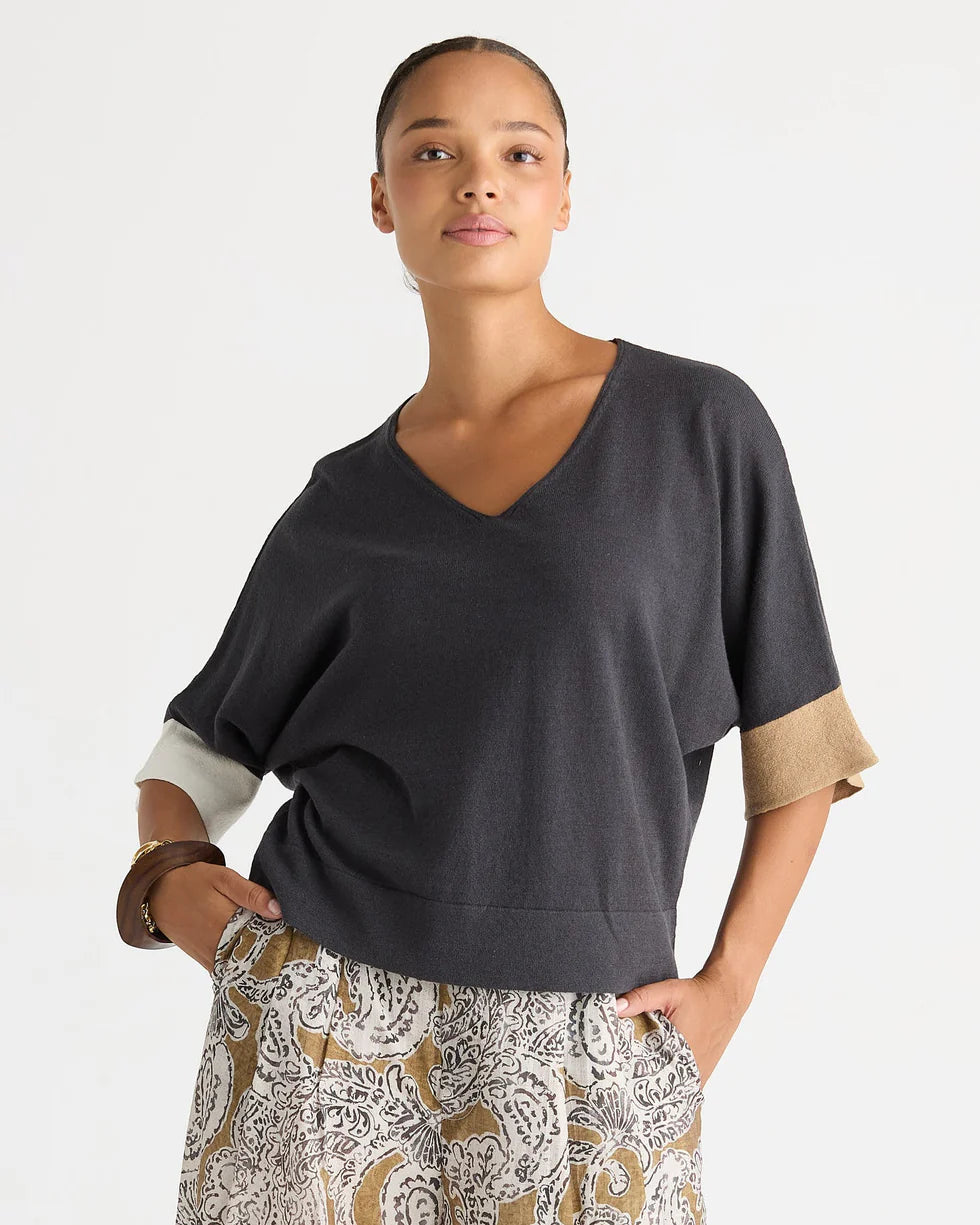 Contrast Cuff Top