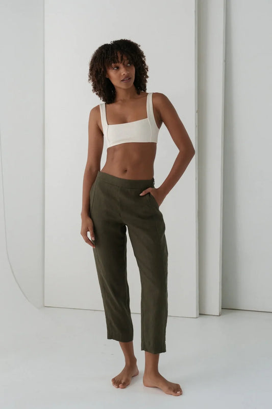 Emer Linen Pants KhKI