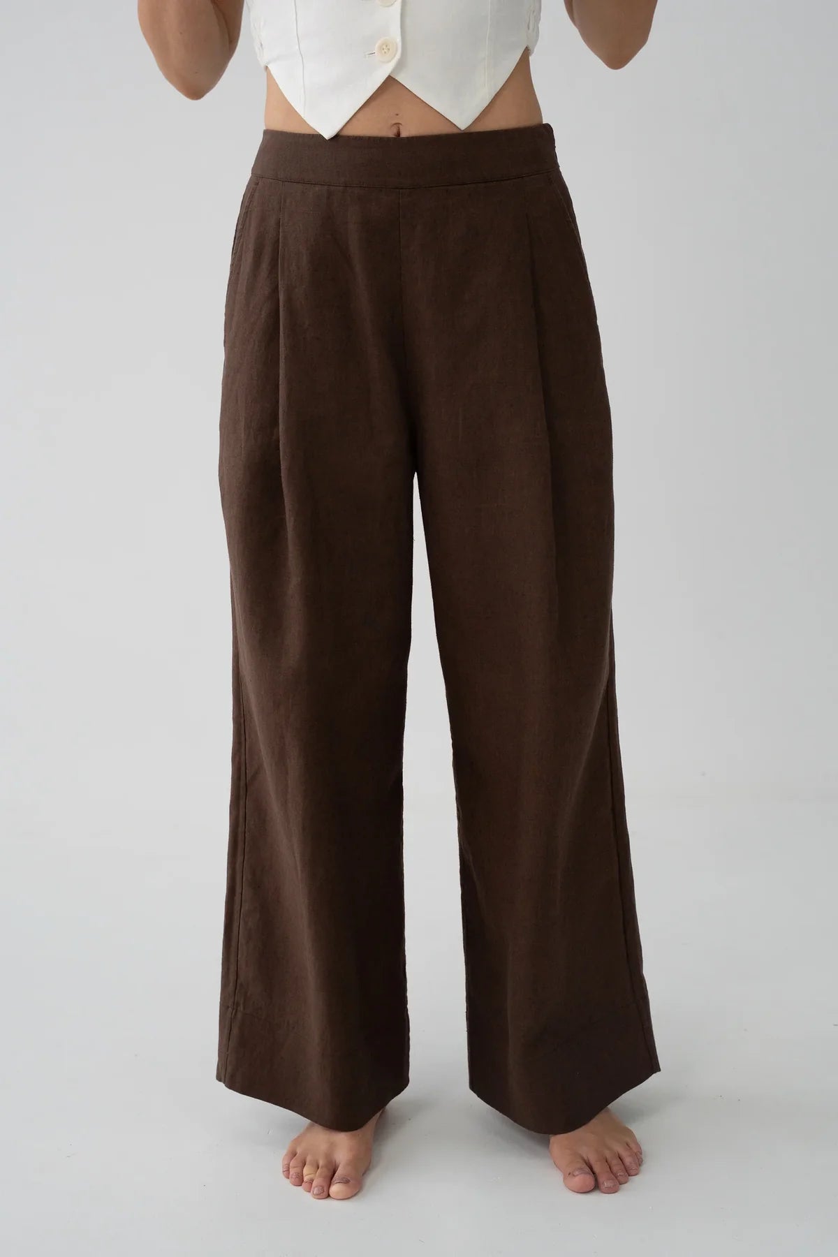 Ivy Linen Pants Chocolate