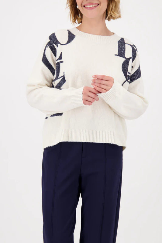 Monari Letters Detail Jumper Ivory
