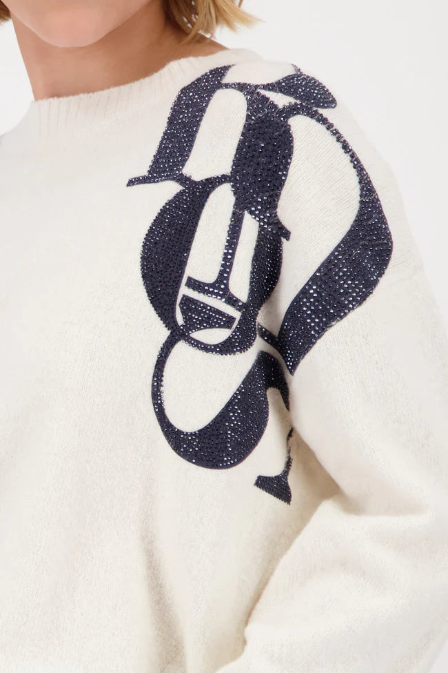 Monari Letters Detail Jumper Ivory