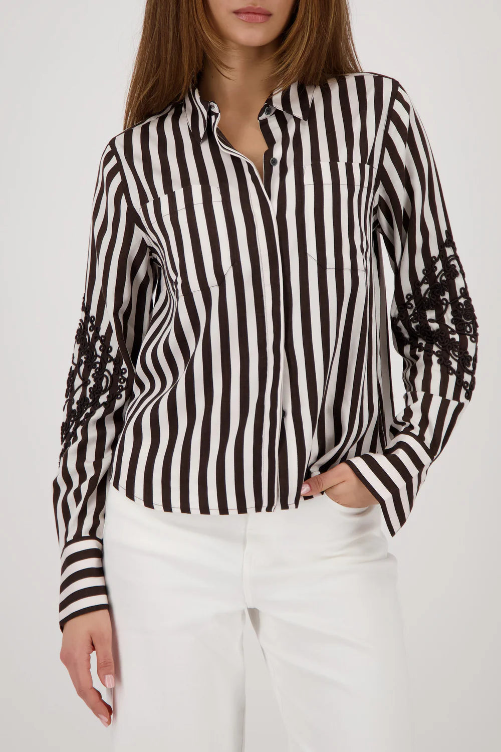 All Over Stripe Print Shirt