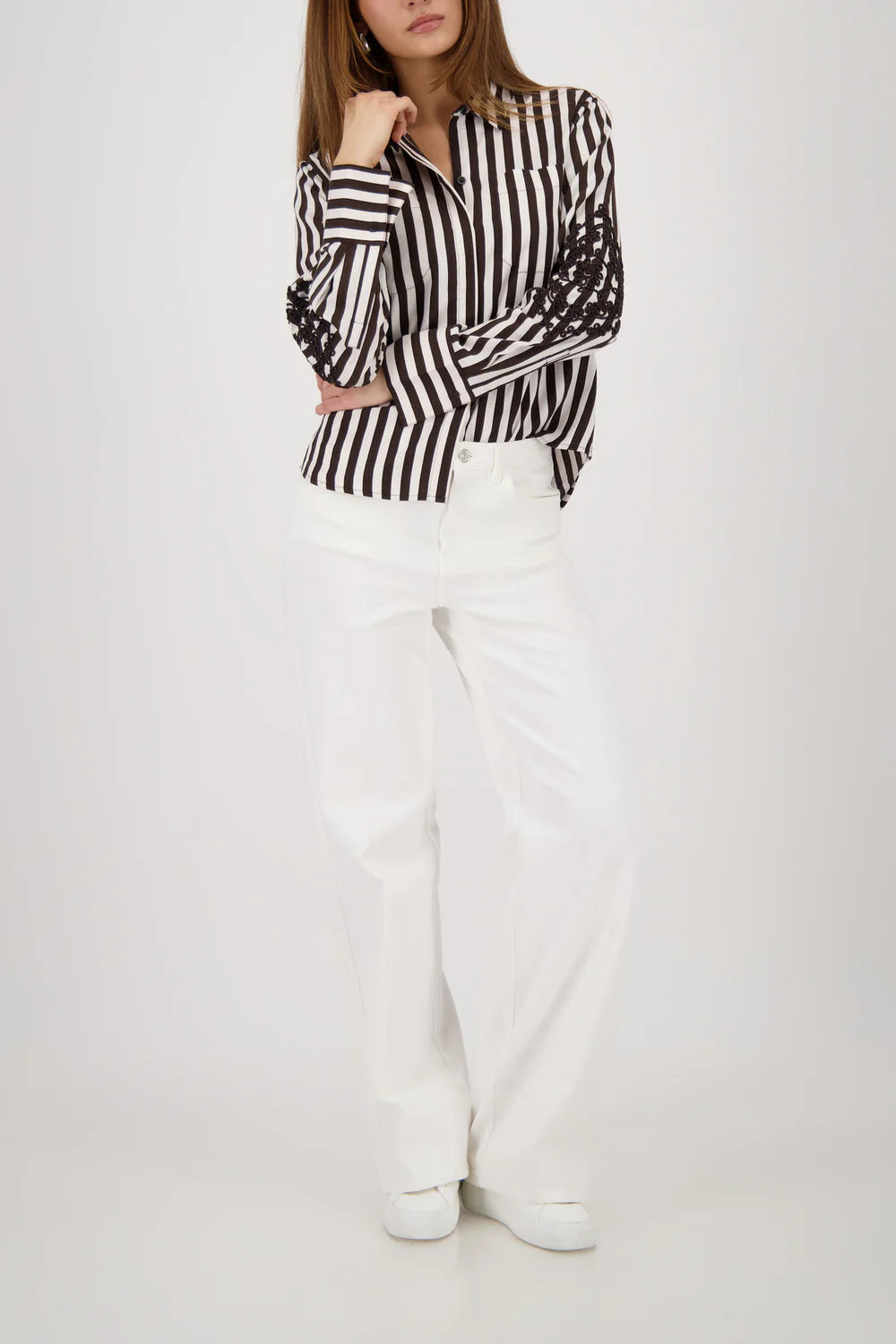 All Over Stripe Print Shirt