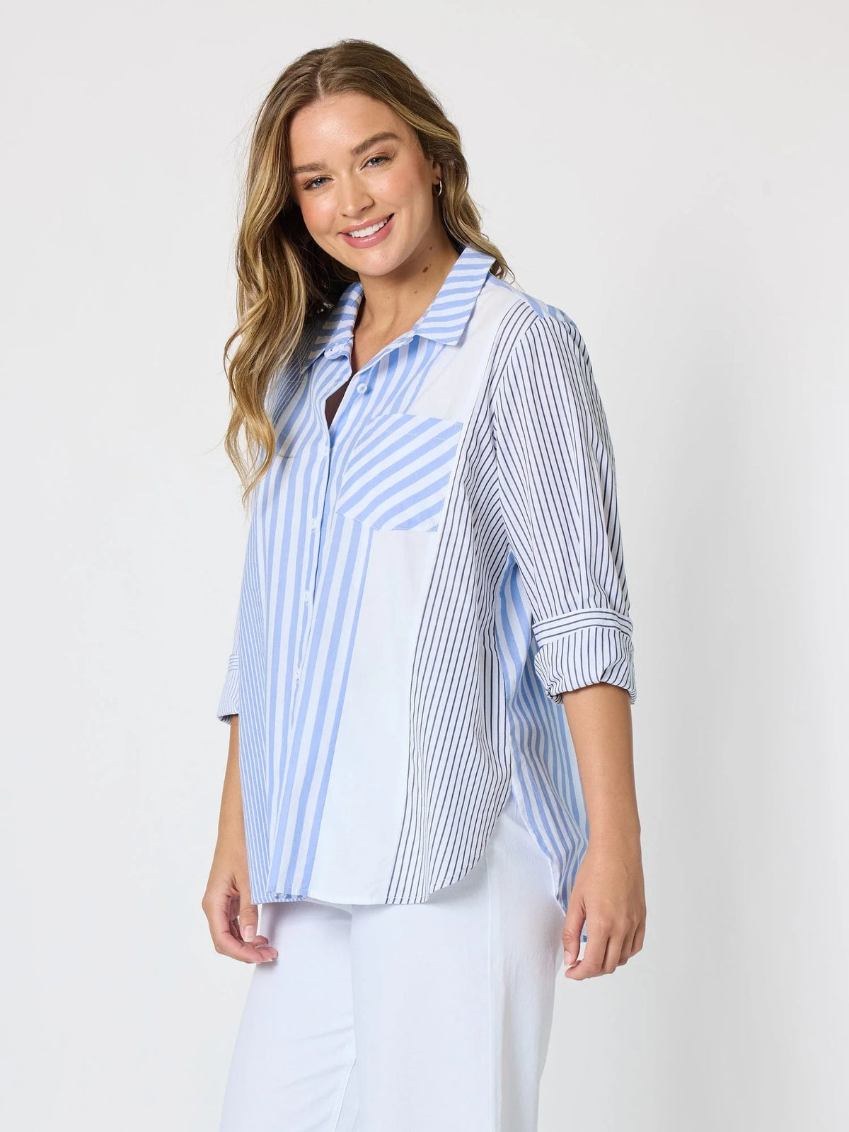 Miramar Stripe Shirt - Blue/White