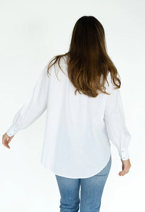 Stephanie Shirt in Powder Blue & White